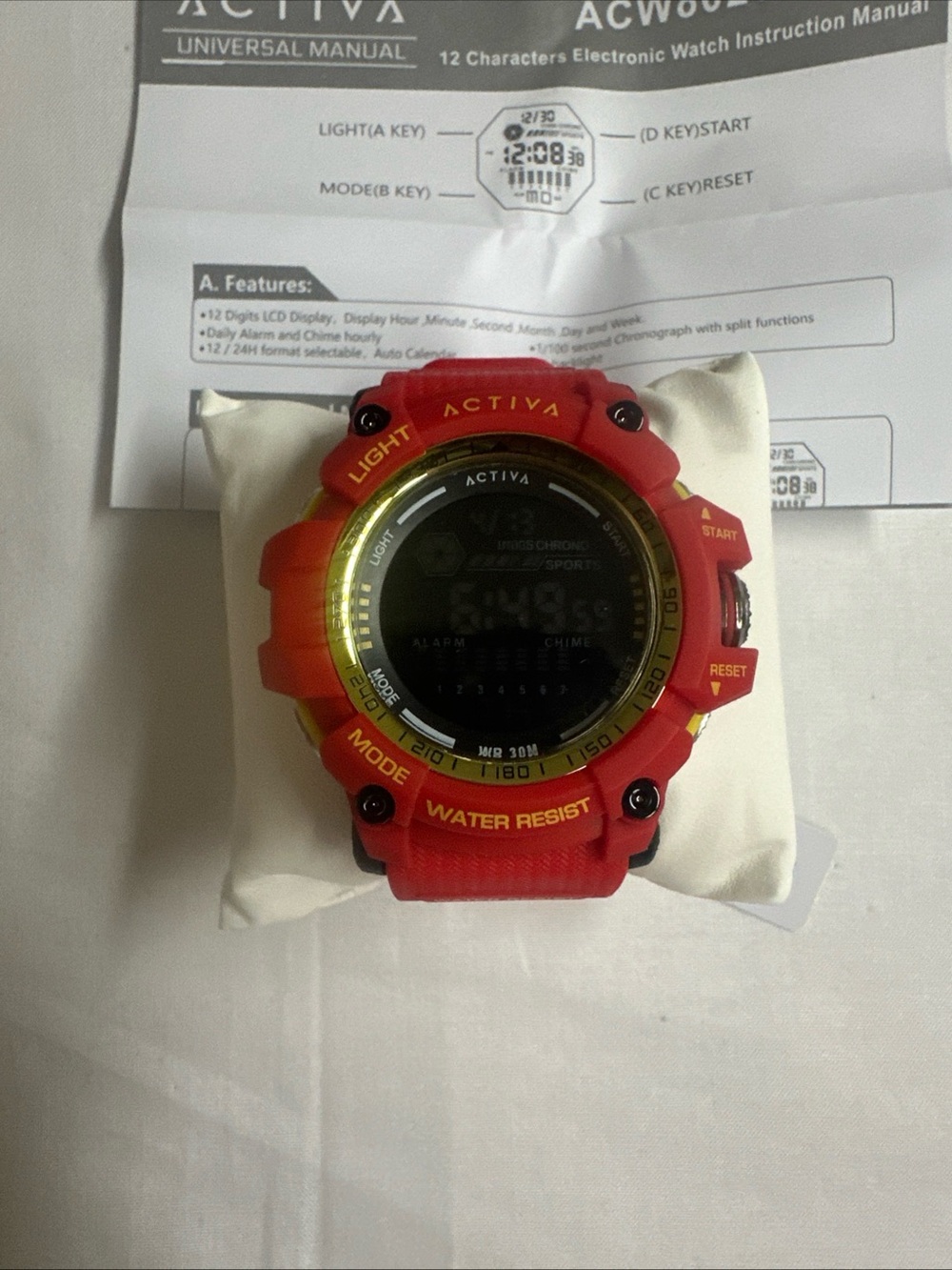 Ativa Red and Gold Digital Sport Watch